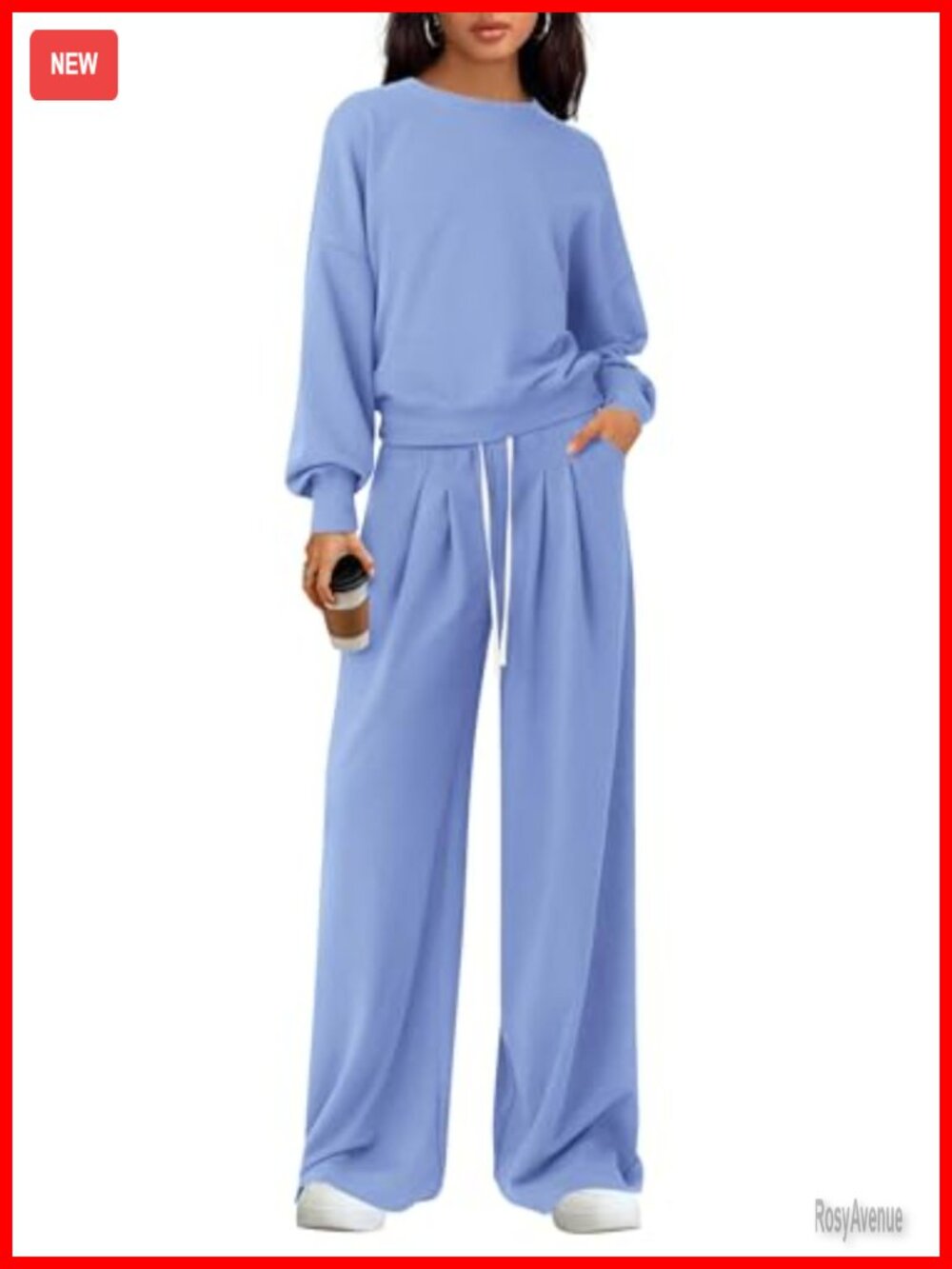 Women's 2 Piece Loose Fit Lounge Set Cotton Polyester Sweatsuit